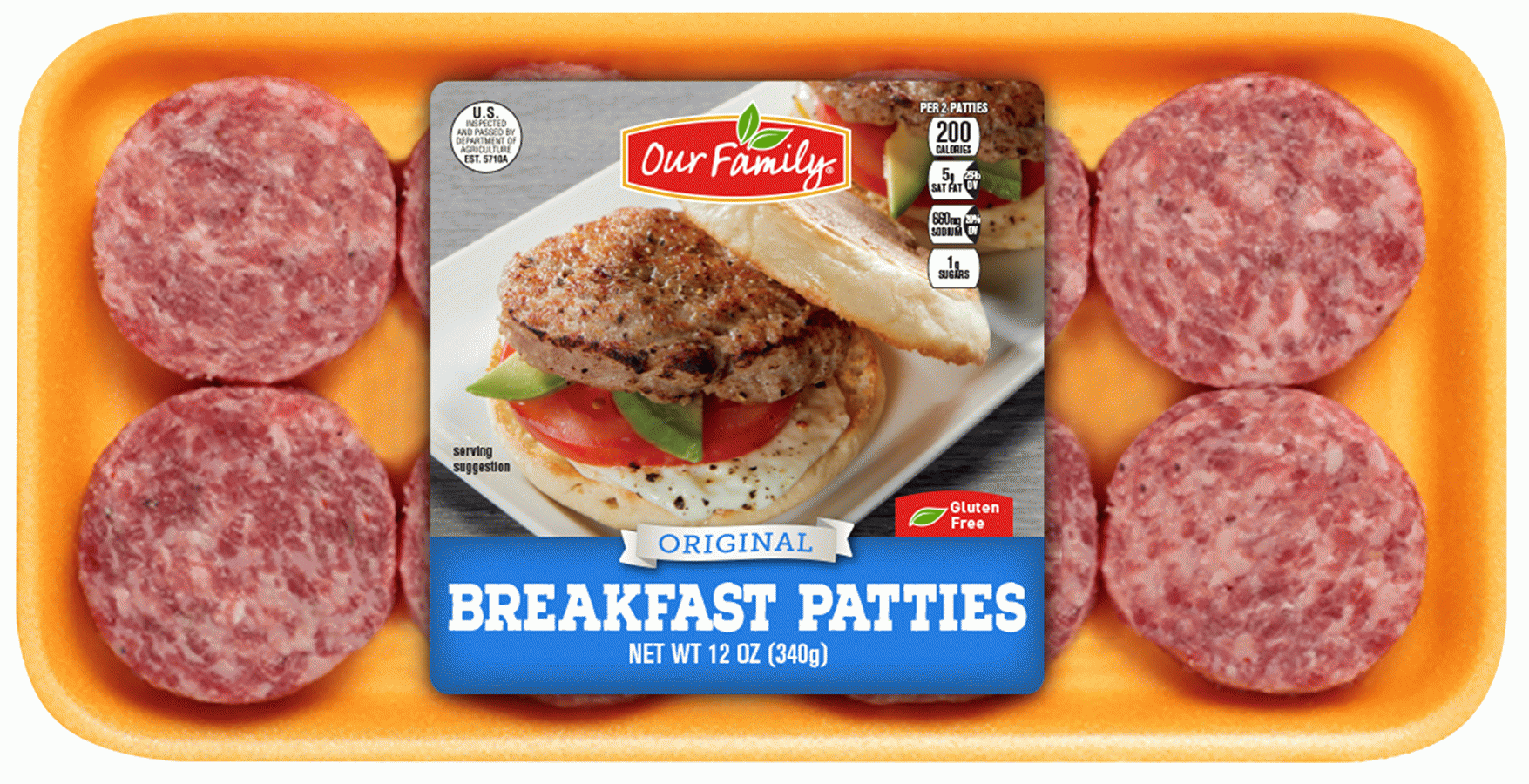 Our Family  original breakfast patties, 8-count Full-Size Picture